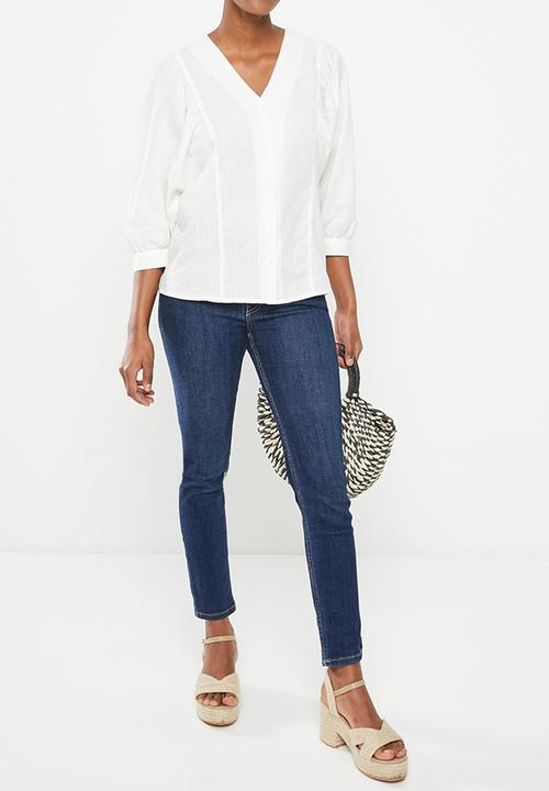 3/4 Balloon sleeve shirt - white