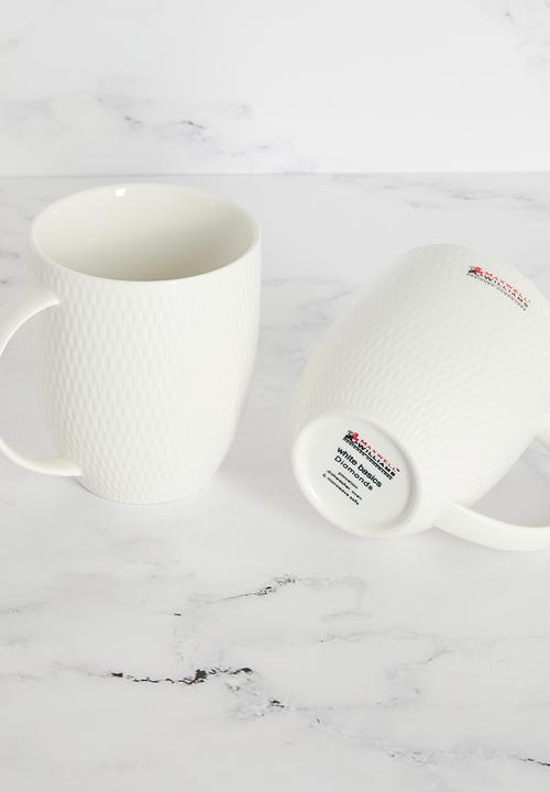 Maxwell & Williams - Diamonds 420ml mug set of 4 - white 