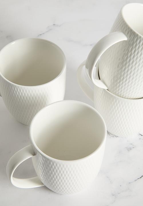 Maxwell & Williams - Diamonds 420ml mug set of 4 - white 