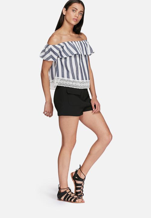 Glamorous - Stripe off shoulder top