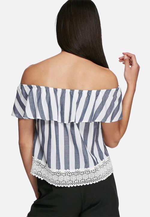 Glamorous - Stripe off shoulder top