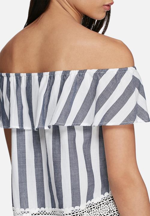 Glamorous - Stripe off shoulder top