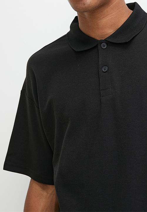 Coolmax® oversized fit polo shirt - black - 1166054001