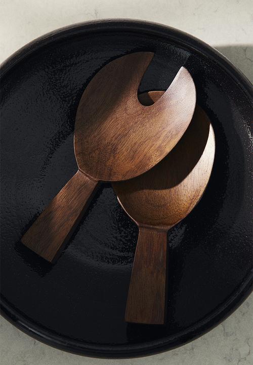 H&M - Mango wood salad servers - brown