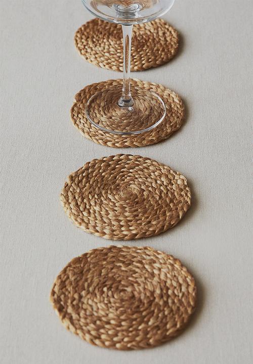 H&M - 4-Pack coasters - light beige