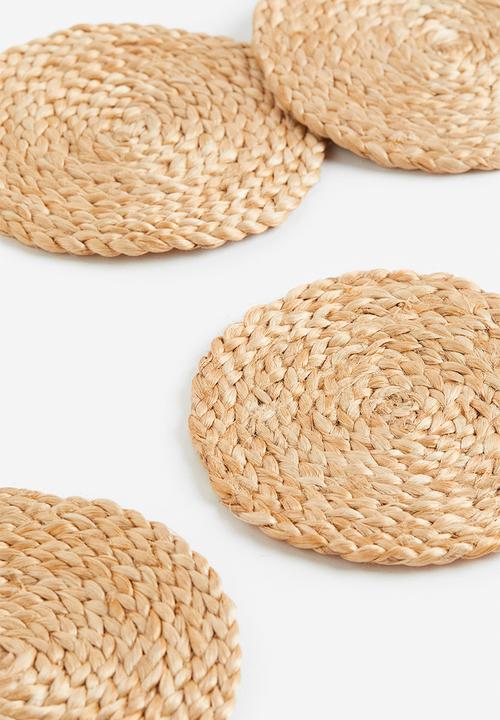 H&M - 4-Pack coasters - light beige