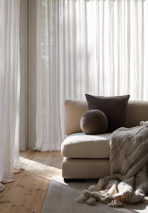 H&M - 1-pack wide linen-blend curtain length - white