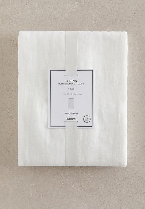 H&M - 1-pack wide linen-blend curtain length - white