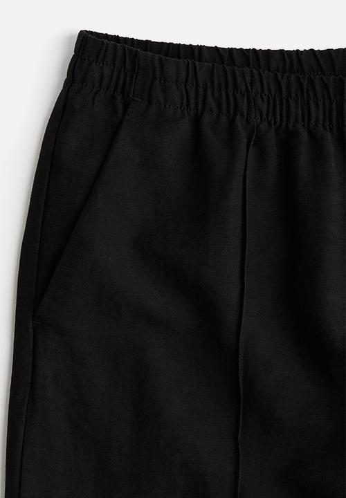 H&M - Linen-blend trousers - black
