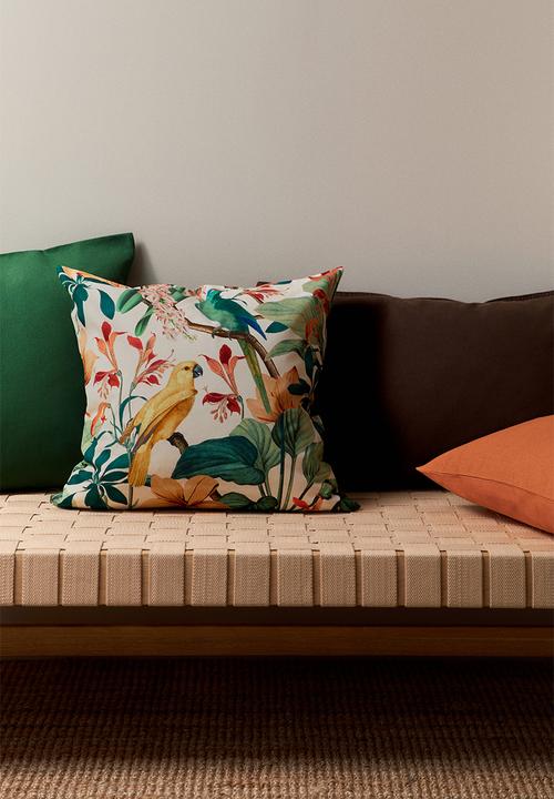 H&M - Patterned cushion cover - light beige floral