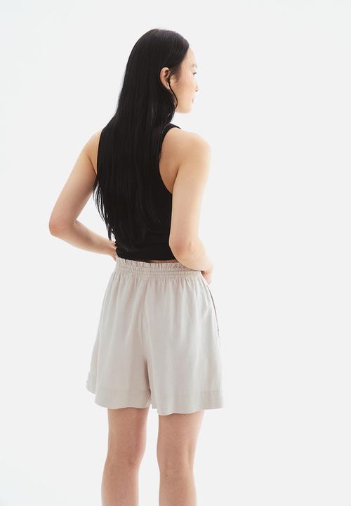 H&M - Linen-blend drawstring shorts - beige