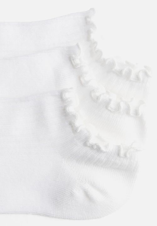 H&M - 5-Pack shaftless socks - white