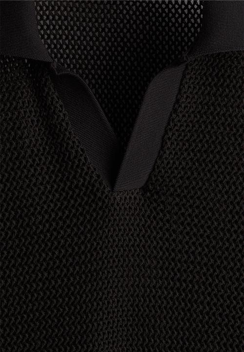 H&M - Regular fit hole-knit polo shirt - black