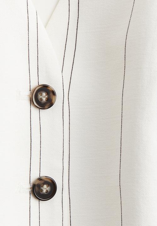 H&M - Suit waistcoat - white/pinstriped 