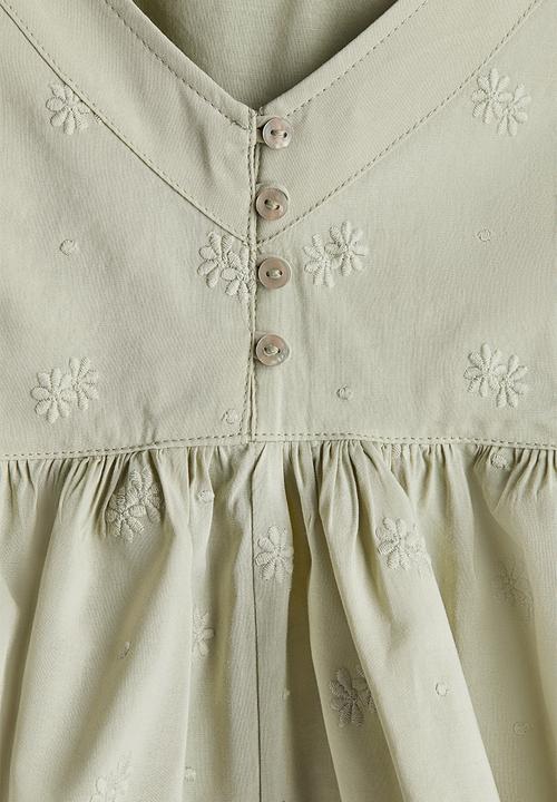 H&M - Peplum strappy top - light dusty green flowers