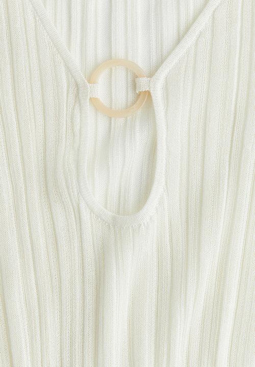 H&M - Rib-knit beach dress - white