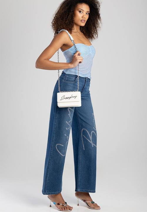 SISSY BOY - Slay fest structured crossbody - white