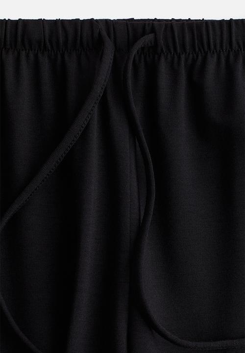 H&M - Straight drawstring trousers - black