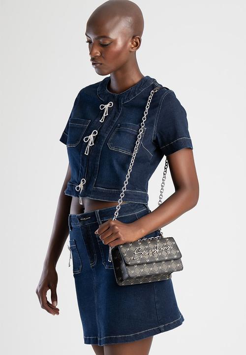 SISSY BOY - All over print 2 crossbody bag - black base