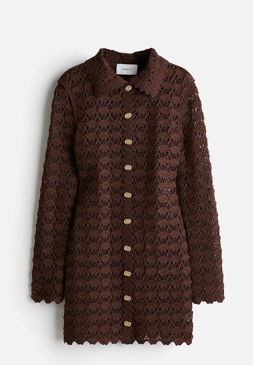 H&M - Crochet-look dress - dark brown