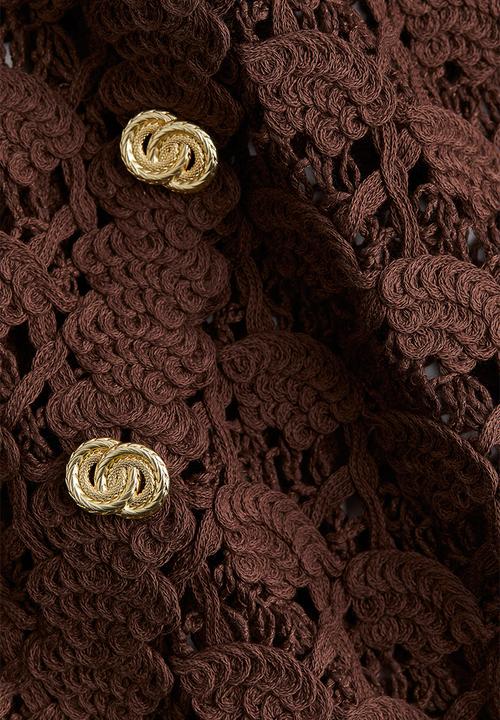 H&M - Crochet-look dress - dark brown