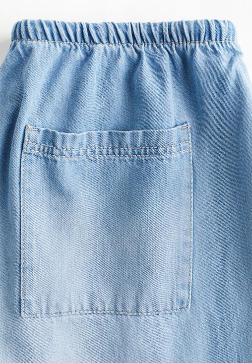 H&M - Denim drawstring trousers - light denim blue