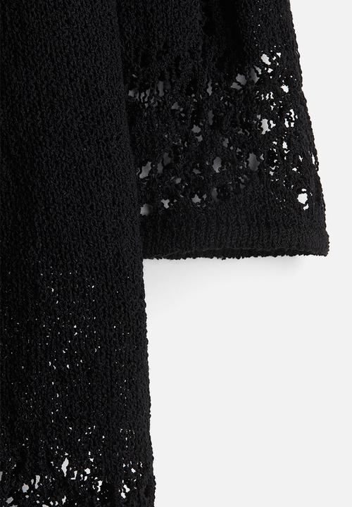 H&M - Hole-knit mini dress - black