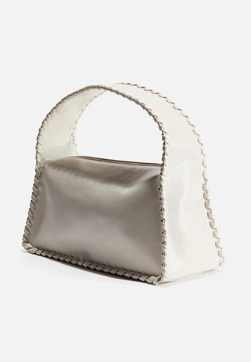 H&M - Interwoven-detail shoulder bag - light beige