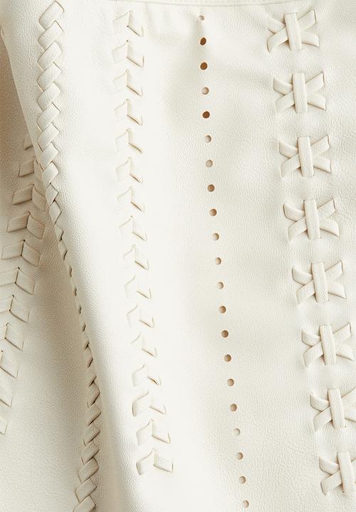 H&M - Coated mini skirt - cream