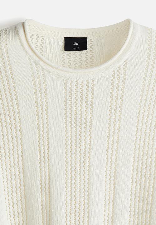 H&M - Regular fit pointelle-knit jumper - white
