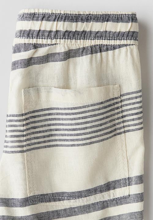 H&M - Linen-blend shorts - white,multi