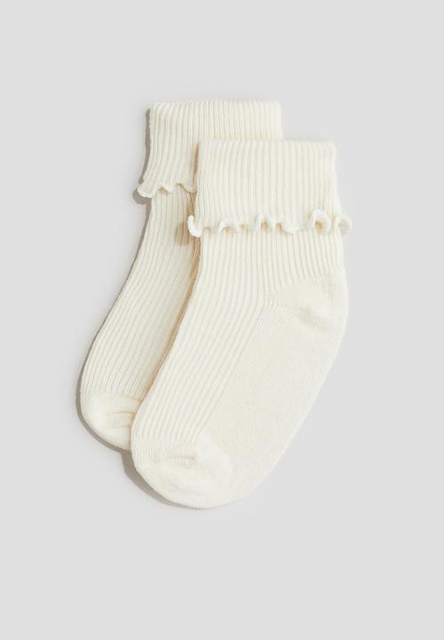 H&M - 3-pack overlocked foldover socks - mole/grey 