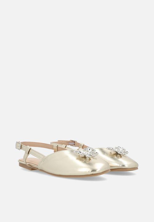 Pop Candy - Butterfly brooch pumps - gold