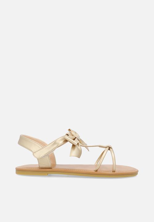 Pop Candy - Bow décor sandals - gold
