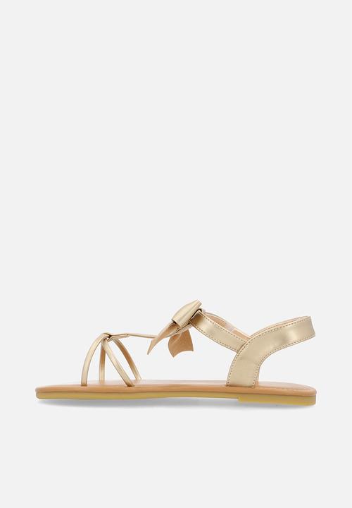 Pop Candy - Bow décor sandals - gold