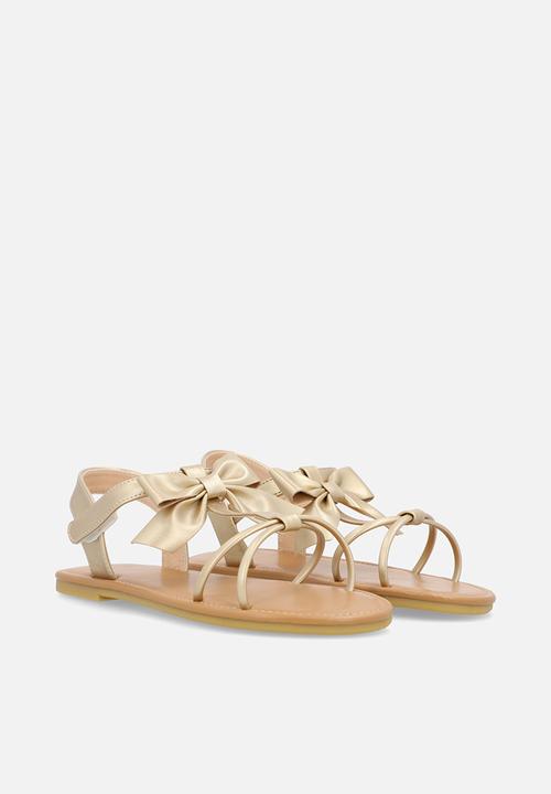 Pop Candy - Bow décor sandals - gold