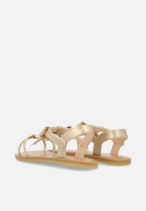 Pop Candy - Bow décor sandals - gold