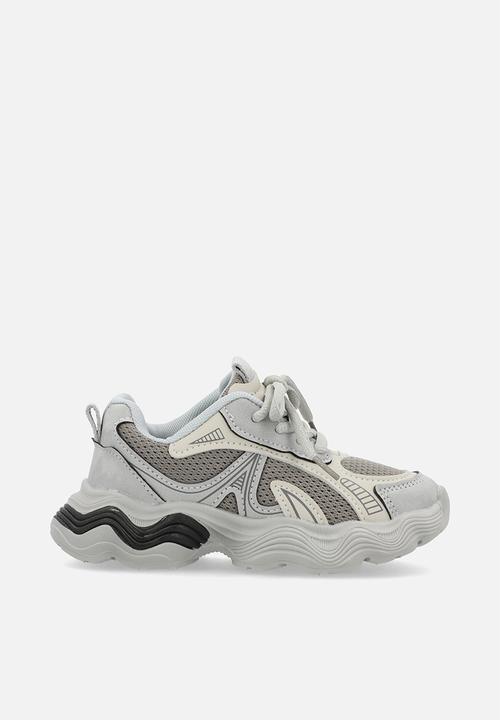 Pop Candy - Chunky lace up sneakers - grey