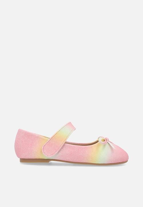 Pop Candy - Bow detail glitter pump - pastel multi