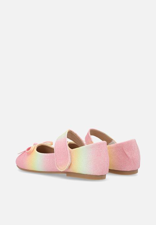 Pop Candy - Bow detail glitter pump - pastel multi