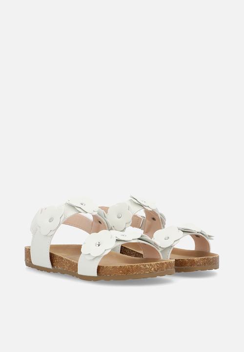 Pop Candy - Floral twin straps sandals - white