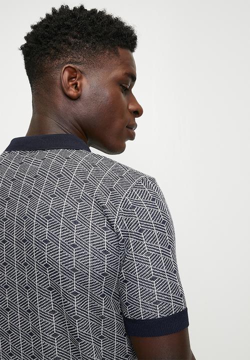 Brave Soul - Knitwear Polo T-Shirt - Dark Navy