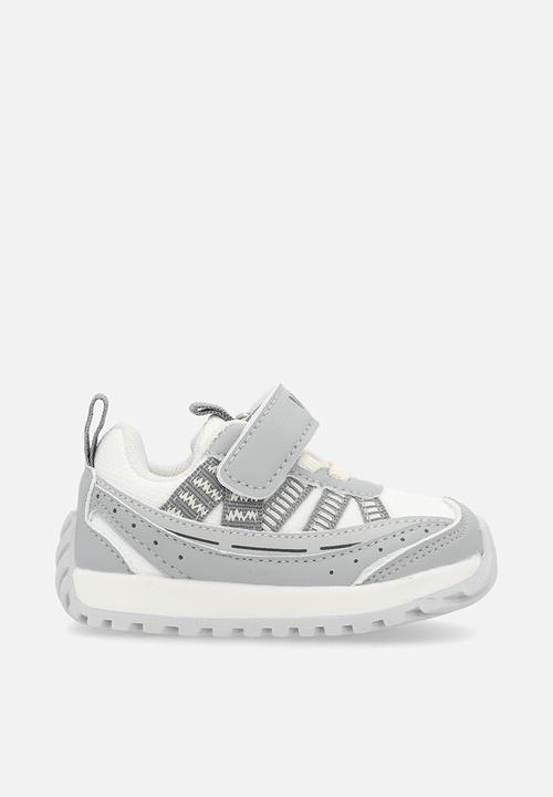 Pop Candy - Adjustable fasteners strap sneakers - grey & white