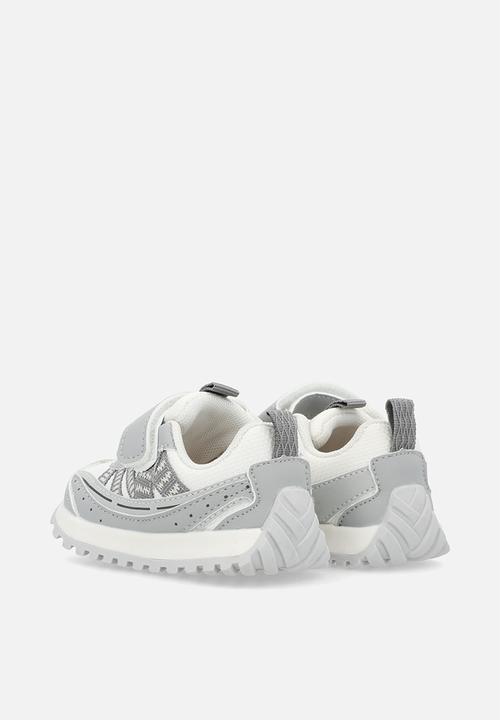 Pop Candy - Adjustable fasteners strap sneakers - grey & white