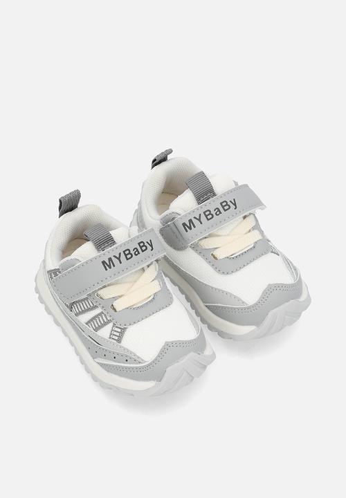 Pop Candy - Adjustable fasteners strap sneakers - grey & white