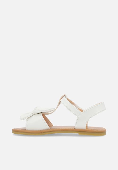 Pop Candy - Big bow sandals - white
