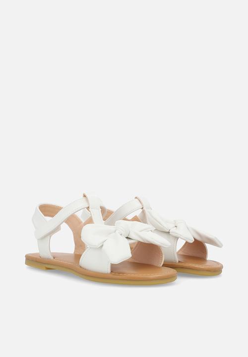 Pop Candy - Big bow sandals - white