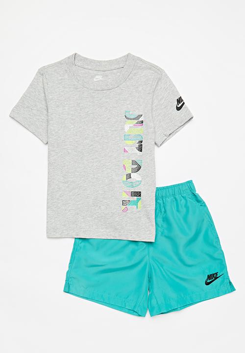 nike woven shorts dusty green