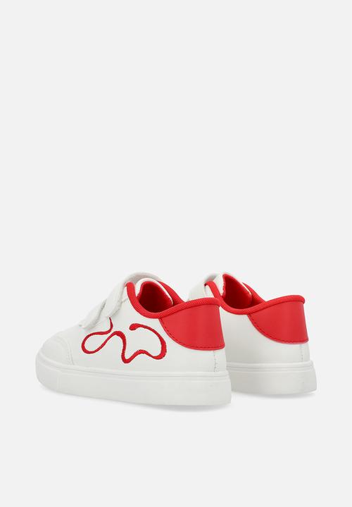 Pop Candy - Squiggle casual sneaker - white & red