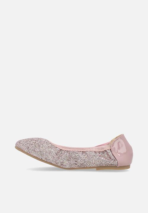 Pop Candy - Metallic glitter elasticated pumps - pink